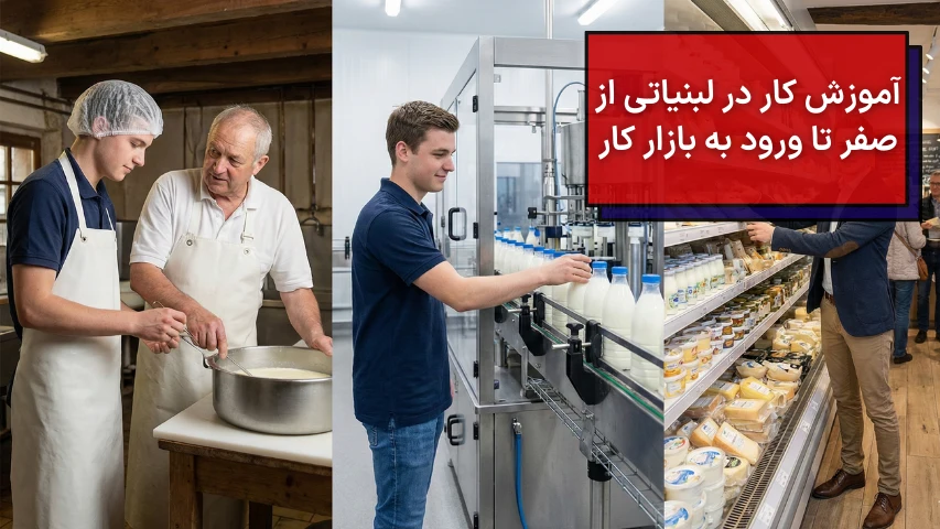 تصویری از تولید لبنیات در کارگاه تا فروش آم در فروشگاه